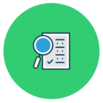 Research Project icon with green background